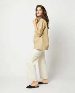 Soleil Shirt In Khaki Stretch Sateen -ULLA JOHNSON || Joseph || A.P.C. Sales Store S71364 2607