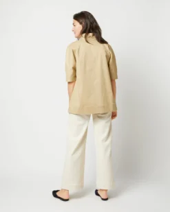 Soleil Shirt In Khaki Stretch Sateen -ULLA JOHNSON || Joseph || A.P.C. Sales Store S71364 2629