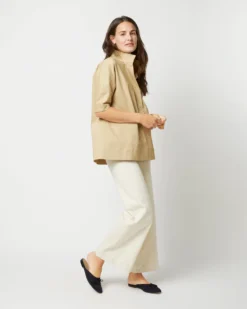 Soleil Shirt In Khaki Stretch Sateen -ULLA JOHNSON || Joseph || A.P.C. Sales Store S71364 2637