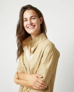Soleil Shirt In Khaki Stretch Sateen -ULLA JOHNSON || Joseph || A.P.C. Sales Store S71364 2683