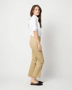 Faye Flare Cropped Pant In Khaki Stretch Sateen -ULLA JOHNSON || Joseph || A.P.C. Sales Store S71365 3097