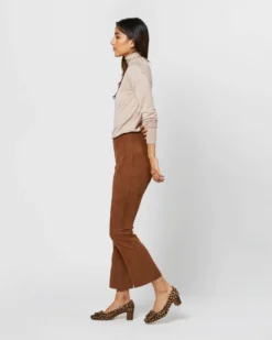 Faye Flare Cropped Seamed Pant In Cognac Vegan Suede -ULLA JOHNSON || Joseph || A.P.C. Sales Store S71368 155