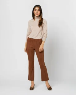 Faye Flare Cropped Seamed Pant In Cognac Vegan Suede -ULLA JOHNSON || Joseph || A.P.C. Sales Store S71368 181