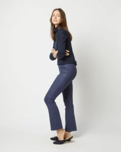 Faye Flare Cropped Seamed Pant In Navy Vegan Suede -ULLA JOHNSON || Joseph || A.P.C. Sales Store S71369 2498