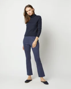Faye Flare Cropped Seamed Pant In Navy Vegan Suede -ULLA JOHNSON || Joseph || A.P.C. Sales Store S71369 2532
