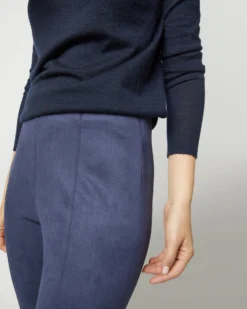 Faye Flare Cropped Seamed Pant In Navy Vegan Suede -ULLA JOHNSON || Joseph || A.P.C. Sales Store S71369 2562