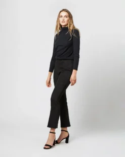 Faye Flare Cropped Seamed Pant In Black Vegan Suede -ULLA JOHNSON || Joseph || A.P.C. Sales Store S71370 1874