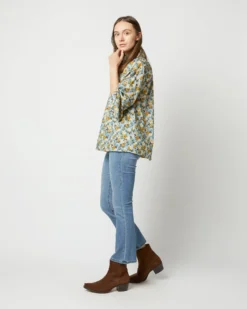 Long-Sleeved Maeve Smocking Top In Blue/Gold Nysa Liberty Fabric -ULLA JOHNSON || Joseph || A.P.C. Sales Store S71377 3462