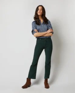 Kendall Flare 5-Pocket Pant In Hunter Stretch Cord