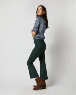 Kendall Flare 5-Pocket Pant In Hunter Stretch Cord -ULLA JOHNSON || Joseph || A.P.C. Sales Store S71385 4669