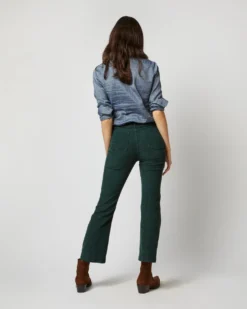 Kendall Flare 5-Pocket Pant In Hunter Stretch Cord -ULLA JOHNSON || Joseph || A.P.C. Sales Store S71385 4679