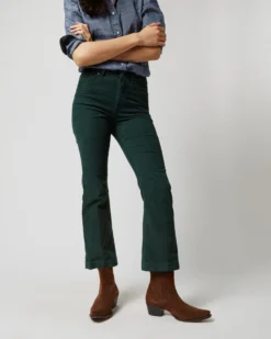 Kendall Flare 5-Pocket Pant In Hunter Stretch Cord -ULLA JOHNSON || Joseph || A.P.C. Sales Store S71385 4751