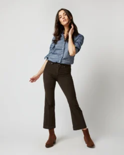 Kendall Flare 5-Pocket Pant In Chocolate Stretch Cord