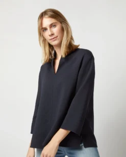 Camilla Top In Navy Double-Weave Wool -ULLA JOHNSON || Joseph || A.P.C. Sales Store S71389 2318