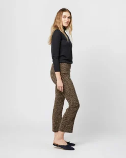 Faye Flare Cropped Pant In Olive Leopard -ULLA JOHNSON || Joseph || A.P.C. Sales Store S71393 1748