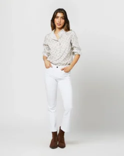 Frill Shirt In Ivory/Lavender Emma Victoria Liberty Fabric -ULLA JOHNSON || Joseph || A.P.C. Sales Store S71404 2324