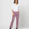 Flare Cropped 5-Pocket Jean In Lavender Stretch Velveteen