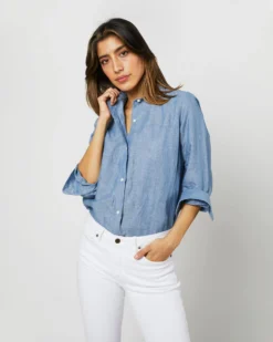 Understudy Shirt In Extra Light Washed Cotolino Chambray -ULLA JOHNSON || Joseph || A.P.C. Sales Store S71427 1923
