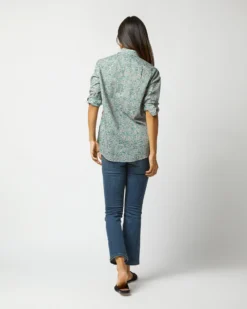 Tomboy Popover Shirt In Green/Rose Poppy Day Liberty Fabric -ULLA JOHNSON || Joseph || A.P.C. Sales Store S71456 1081