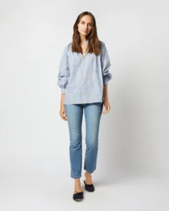 Liya Top In Blue Multi Plaid Poplin -ULLA JOHNSON || Joseph || A.P.C. Sales Store S71626 2526