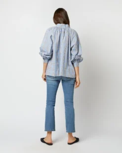 Liya Top In Blue Multi Plaid Poplin -ULLA JOHNSON || Joseph || A.P.C. Sales Store S71626 2584
