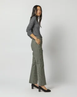Bella Flare Pant In Green Guncheck Stretch Wool -ULLA JOHNSON || Joseph || A.P.C. Sales Store S71908 4049