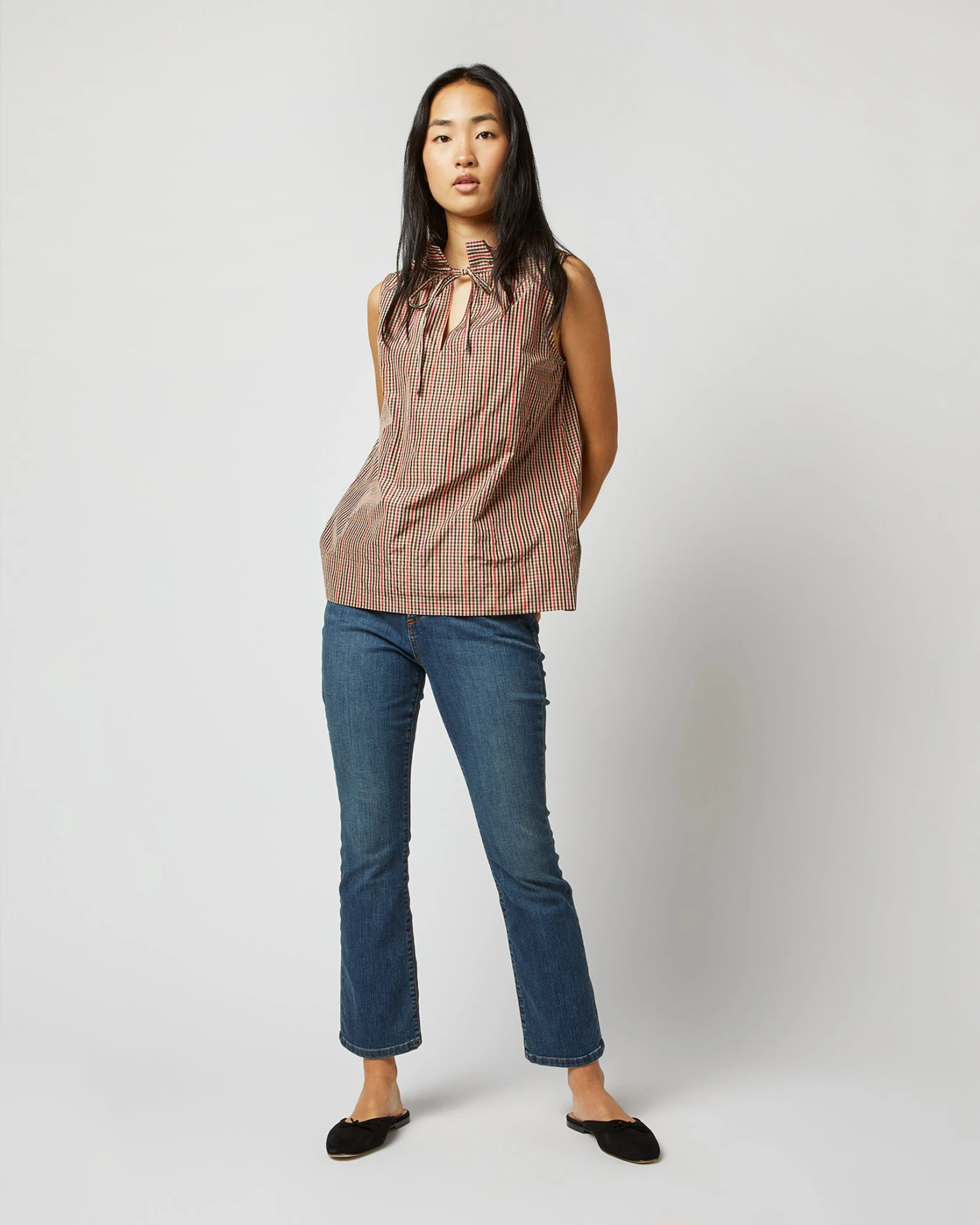 Spring 2025 Fashion Essentials: Elevate Your Wardrobe with These Must-Have Pieces 3 Emilia Top In Red/Brown Check Taffeta