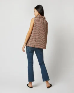 Emilia Top In Red/Brown Check Taffeta -ULLA JOHNSON || Joseph || A.P.C. Sales Store S72050 1321
