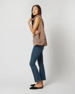 Emilia Top In Red/Brown Check Taffeta -ULLA JOHNSON || Joseph || A.P.C. Sales Store S72050 1332