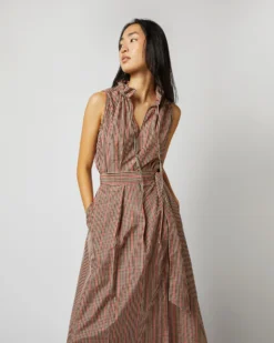 Emilia Top In Red/Brown Check Taffeta -ULLA JOHNSON || Joseph || A.P.C. Sales Store S72050 561