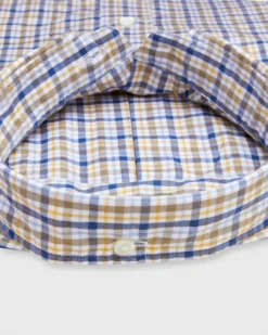 Button-Down Sport Shirt In Blue/Scotch Check Poplin -ULLA JOHNSON || Joseph || A.P.C. Sales Store S72076 357