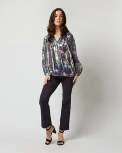 Ariana Blouse In Navy/Metallic Floral Academy Liberty Fabric Lamé -ULLA JOHNSON || Joseph || A.P.C. Sales Store S72084 3807