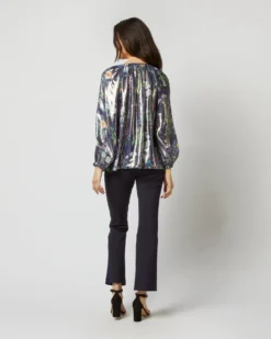 Ariana Blouse In Navy/Metallic Floral Academy Liberty Fabric Lamé -ULLA JOHNSON || Joseph || A.P.C. Sales Store S72084 3821