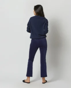 Faye Flare Cropped Pant In Navy Stretch Velveteen -ULLA JOHNSON || Joseph || A.P.C. Sales Store S72085 3801