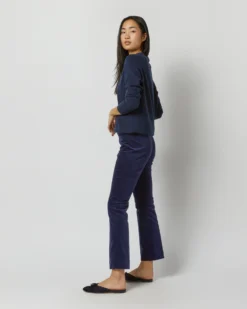 Faye Flare Cropped Pant In Navy Stretch Velveteen -ULLA JOHNSON || Joseph || A.P.C. Sales Store S72085 3815
