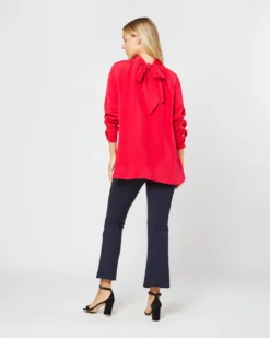 Colette Tie-Neck Blouse In Red Silk Crepe De Chine -ULLA JOHNSON || Joseph || A.P.C. Sales Store S72094 3172