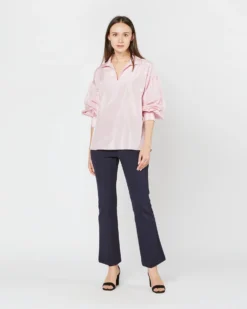 Iris Top In Light Pink Silk Taffeta
