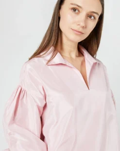 Iris Top In Light Pink Silk Taffeta -ULLA JOHNSON || Joseph || A.P.C. Sales Store S72096 SAMPLE 2494