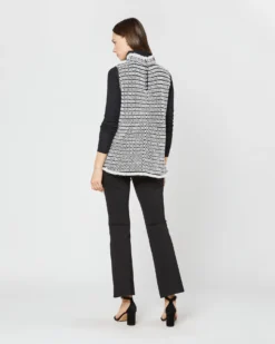 Sleeveless Ana Fringe Top In Ivory/Black Filagree Flower Wool -ULLA JOHNSON || Joseph || A.P.C. Sales Store S72099 3903