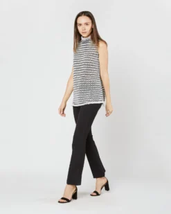 Sleeveless Ana Fringe Top In Ivory/Black Filagree Flower Wool -ULLA JOHNSON || Joseph || A.P.C. Sales Store S72099 4070