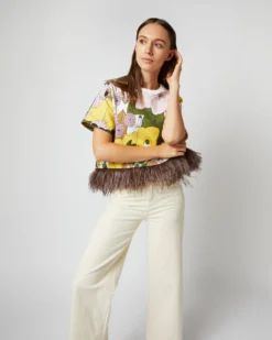 La Scala Tee In Big Flower Rose Jersey -ULLA JOHNSON || Joseph || A.P.C. Sales Store S72141 636