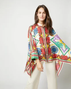 Foulard Shirt In Taormina Placée Ivory Twill Silk -ULLA JOHNSON || Joseph || A.P.C. Sales Store S72142 2177