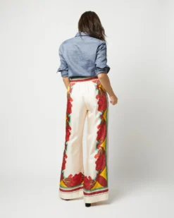 Palazzo Pant In Taormina Placée Ivory Twill Silk -ULLA JOHNSON || Joseph || A.P.C. Sales Store S72143 1831