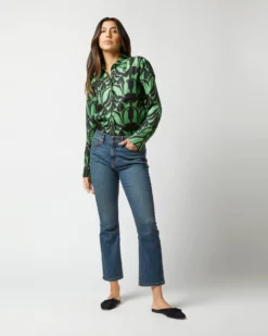 Boy Shirt In Green Papyrus Silk Twill -ULLA JOHNSON || Joseph || A.P.C. Sales Store S72346 1012