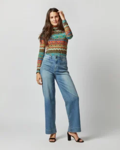 Turtleneck In Giza Turquoise Skinny Jersey