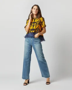 La Scala Tee In Papyrus Gold Jersey