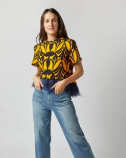 La Scala Tee In Papyrus Gold Jersey -ULLA JOHNSON || Joseph || A.P.C. Sales Store S72349 3722