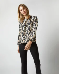 Charming Top In Ghirlanda Black Silk Twill -ULLA JOHNSON || Joseph || A.P.C. Sales Store S72952 1571