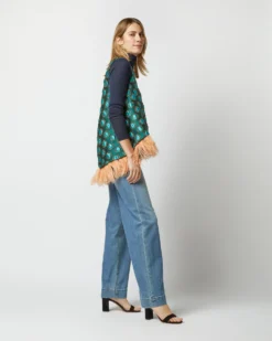 La Scala Top In Winter Sun Emerald Jacquard -ULLA JOHNSON || Joseph || A.P.C. Sales Store S72960 1062