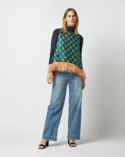 La Scala Top In Winter Sun Emerald Jacquard -ULLA JOHNSON || Joseph || A.P.C. Sales Store S72960 1080